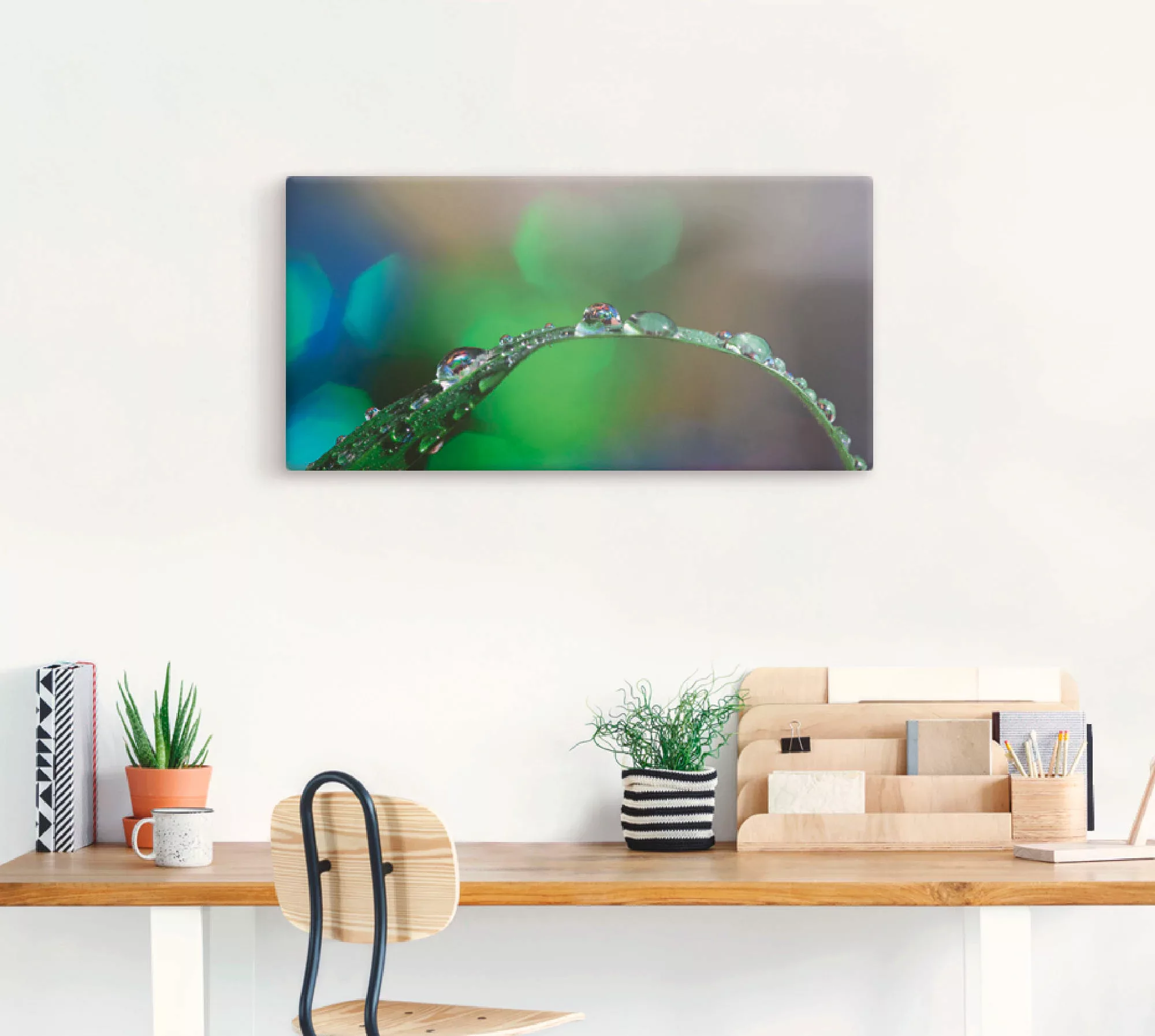 Artland Leinwandbild "Wassertropfen IV", Gräser, (1 St.), auf Keilrahmen ge günstig online kaufen