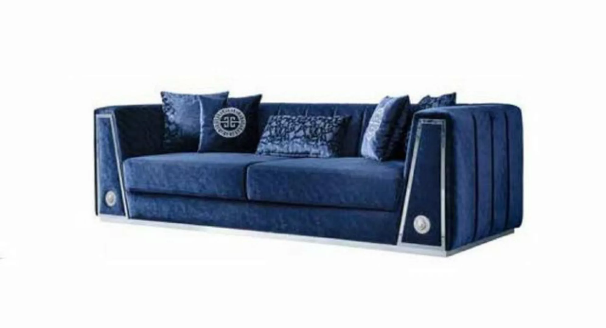 JVmoebel 3-Sitzer Moderne Blaue Luxus Couch 3 Sitzer Sofa Sitzmöbel Sofamöb günstig online kaufen