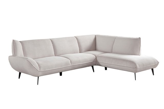 KAWOLA Ecksofa, Sofa Cord cremeweiß, Recamiere rechts od. links günstig online kaufen