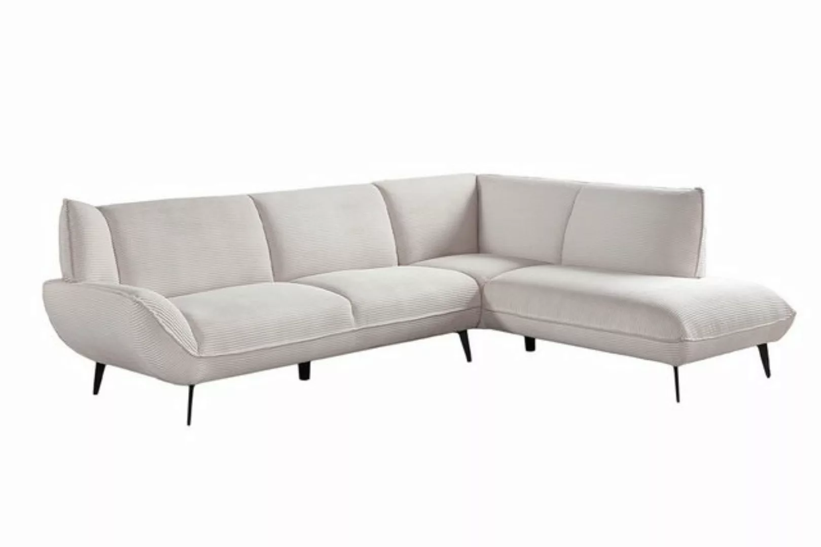 KAWOLA Ecksofa CALLA, Couch L-Form rechts oder links Cord cremeweiß 274x203 günstig online kaufen