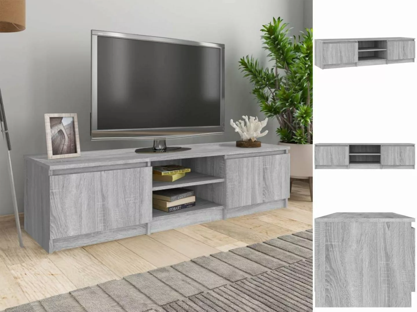 vidaXL TV-Schrank TV-Schrank Grau Sonoma 140x40x35,5 cm Spanplatte TV-Lowbo günstig online kaufen