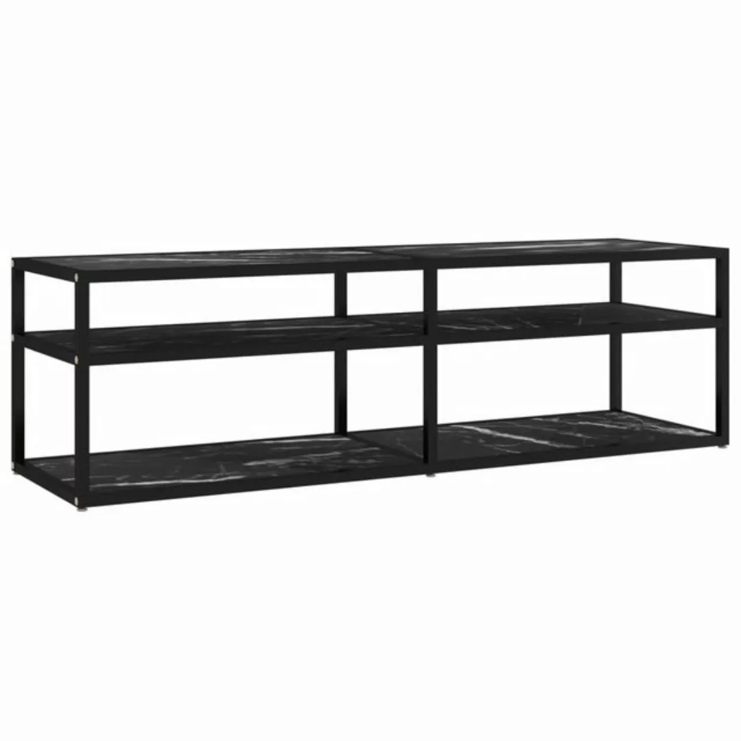 vidaXL TV-Schrank TV-Schrank Schwarz Marmor-Optik 140x40x40,5 cm Hartglas L günstig online kaufen