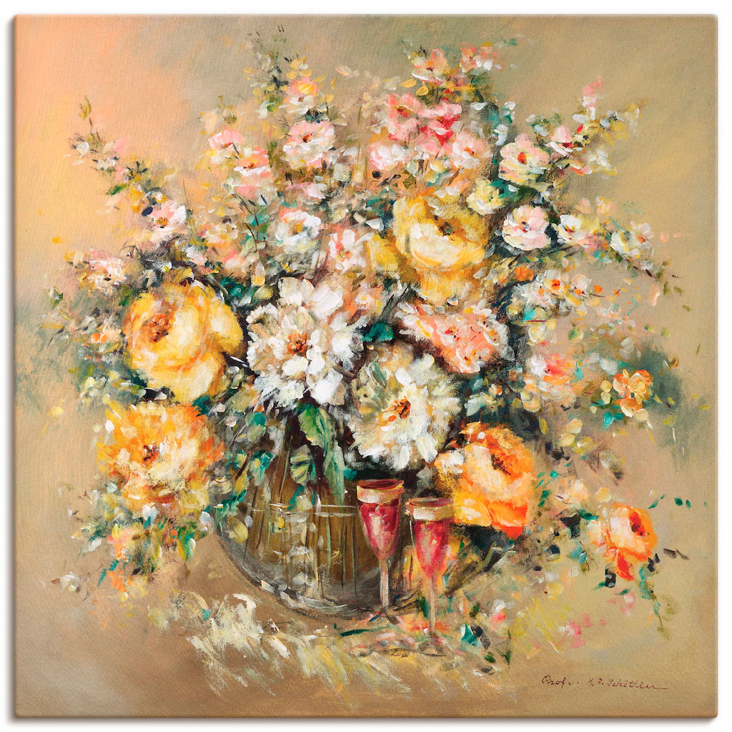 Artland Wandbild "Blumen und Spirituosen", Blumen, (1 St.) günstig online kaufen