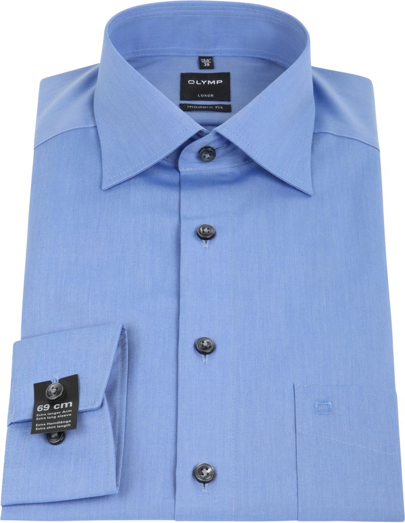 OLYMP Luxor Hemd Extra Lange Ärmel Blau Chambray - Größe 37 günstig online kaufen