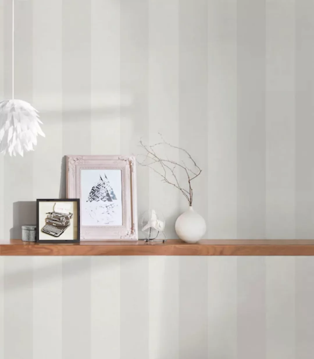 Bricoflor Gestreifte Tapete Rot Beige Ideal für Esszimmer und Schlafzimmer günstig online kaufen
