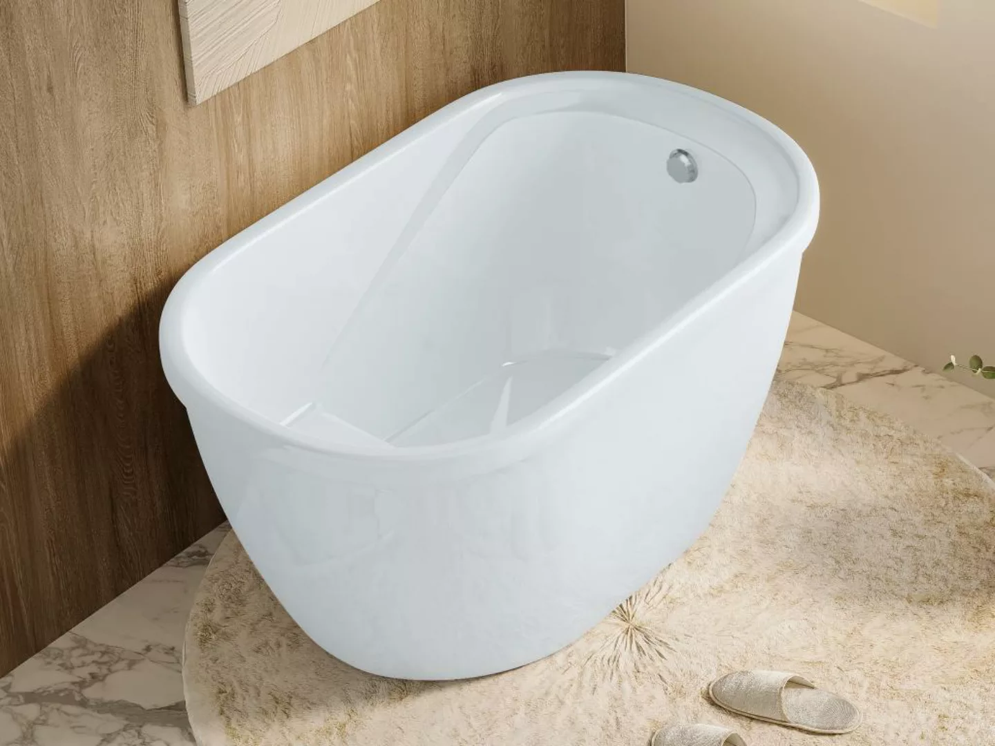 Freistehende Badewanne - 240 L - 120 x 75 x 65 cm - Weiß - PICCOLA günstig online kaufen