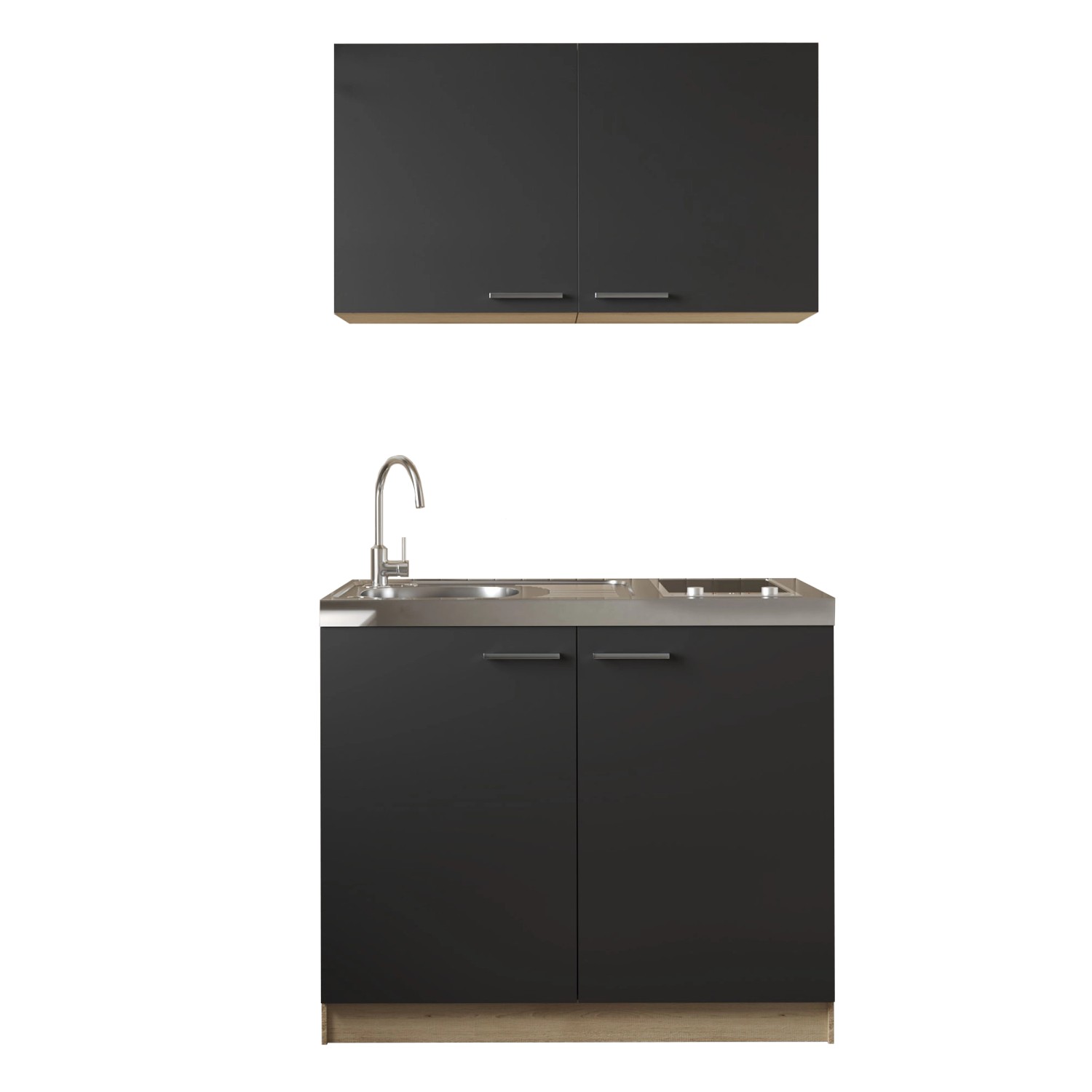 Respekta Küchenmöbel-Set 6 Merle 100 cm Schwarz günstig online kaufen