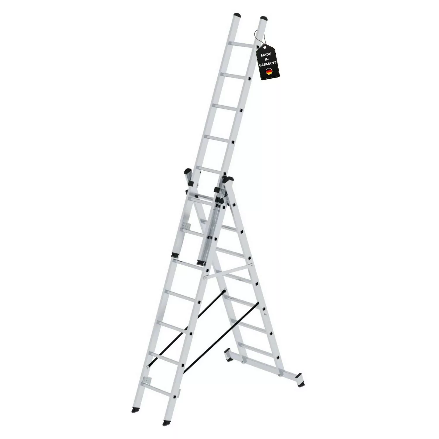 PROREGAL Mehrzweckleiter 3-Teilig mit Traverse 3 x 7 Sprossen günstig online kaufen