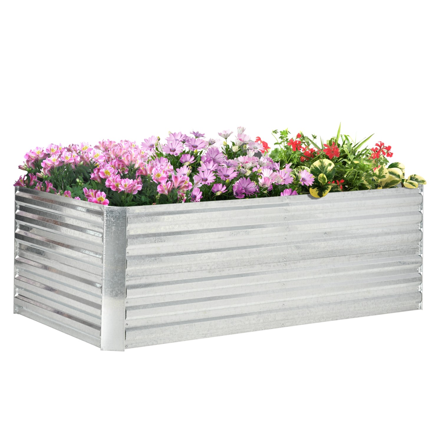 Outsunny Garten-Bett Stahl Silber 180L x 90B x 59H cm günstig online kaufen