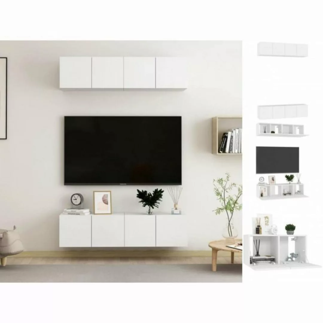 vidaXL TV-Schrank TV-Schränke 4 Stk Weiß 60x30x30 cm Spanplatte Lowboard Lo günstig online kaufen
