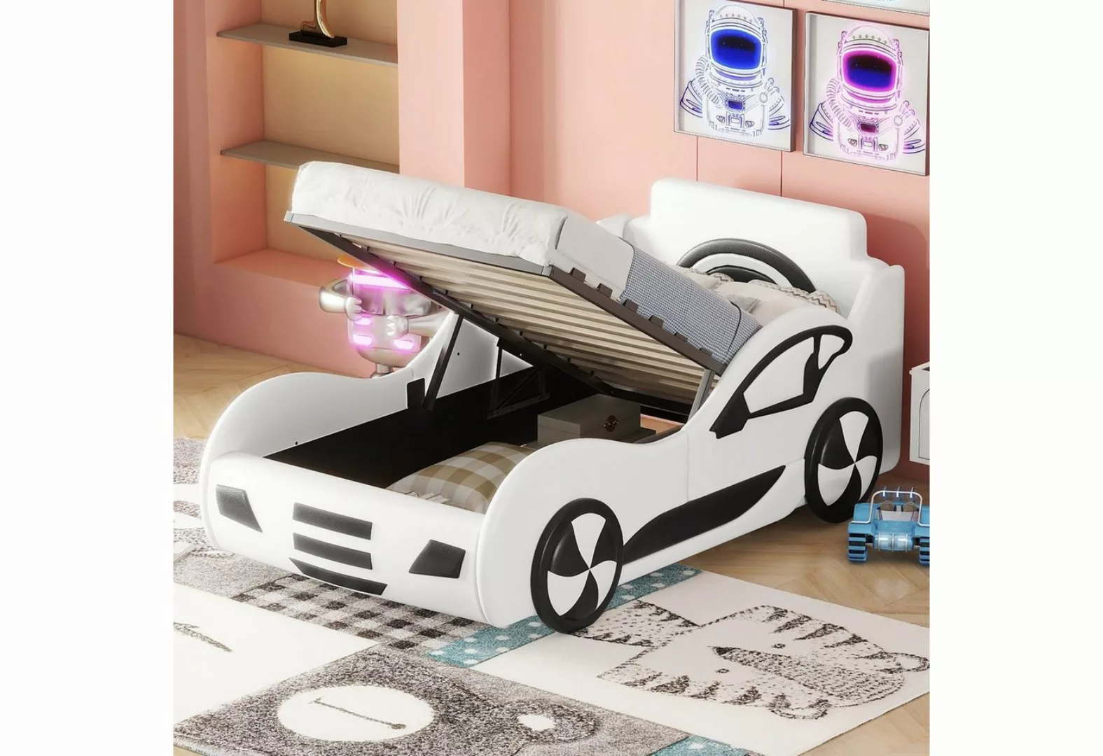 WISHDOR Kinderbett 90 x 200 cm Flachbetten, Auto-Modellbetten Autobetten, G günstig online kaufen