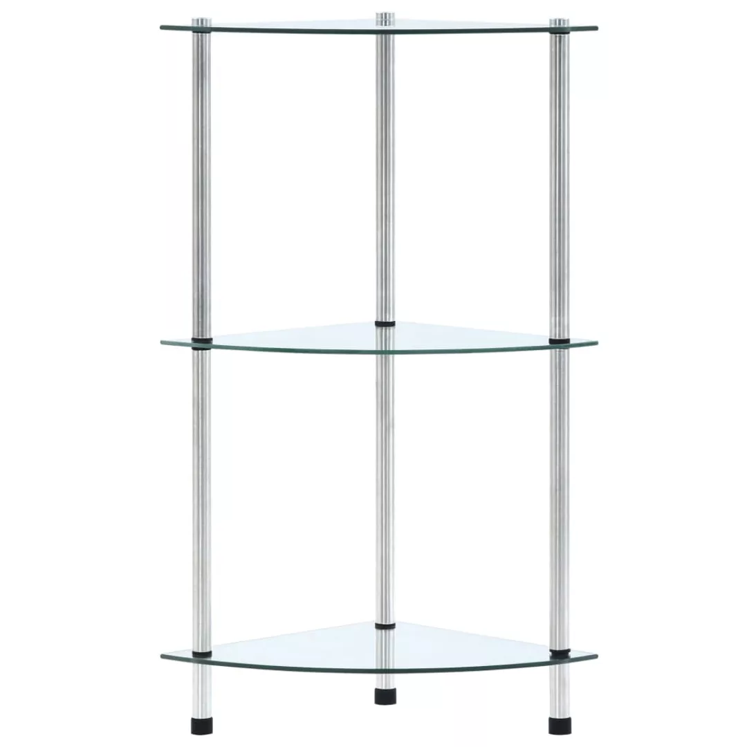 Regal Mit 3 Ablagen Transparent 30x30x67 Cm Hartglas günstig online kaufen