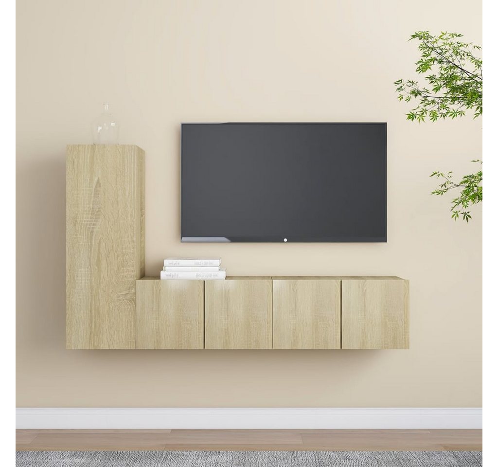 vidaXL TV-Schrank 3-tlg TV-Schrank-Set Sonoma Eiche Spanplatte günstig online kaufen