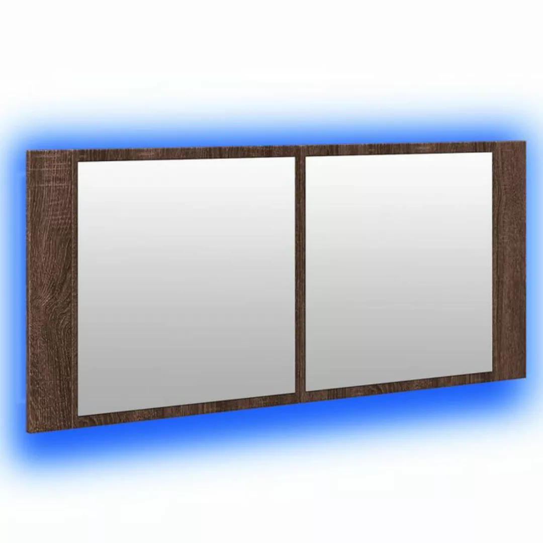 vidaXL Badezimmerspiegelschrank LED-Spiegelschrank Braun Eichen-Optik 100x1 günstig online kaufen