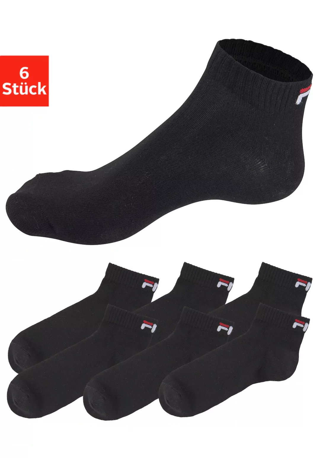 Fila Kurzsocken, (6er Pack), mit eingestricktem Logo günstig online kaufen