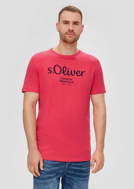 s.Oliver Kurzarmshirt T-Shirt aus Baumwolle mit Logo-Print Artwork günstig online kaufen