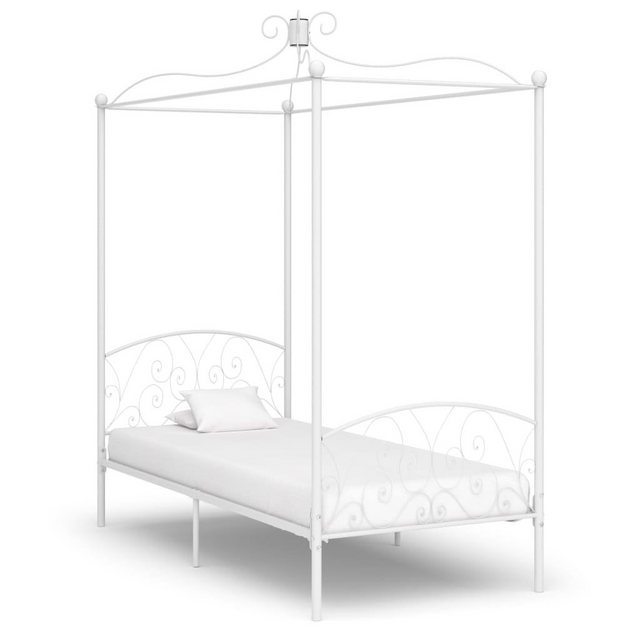 furnicato Bettgestell Himmelbett-Gestell Weiß Metall 90 x 200 cm (1-tlg) günstig online kaufen