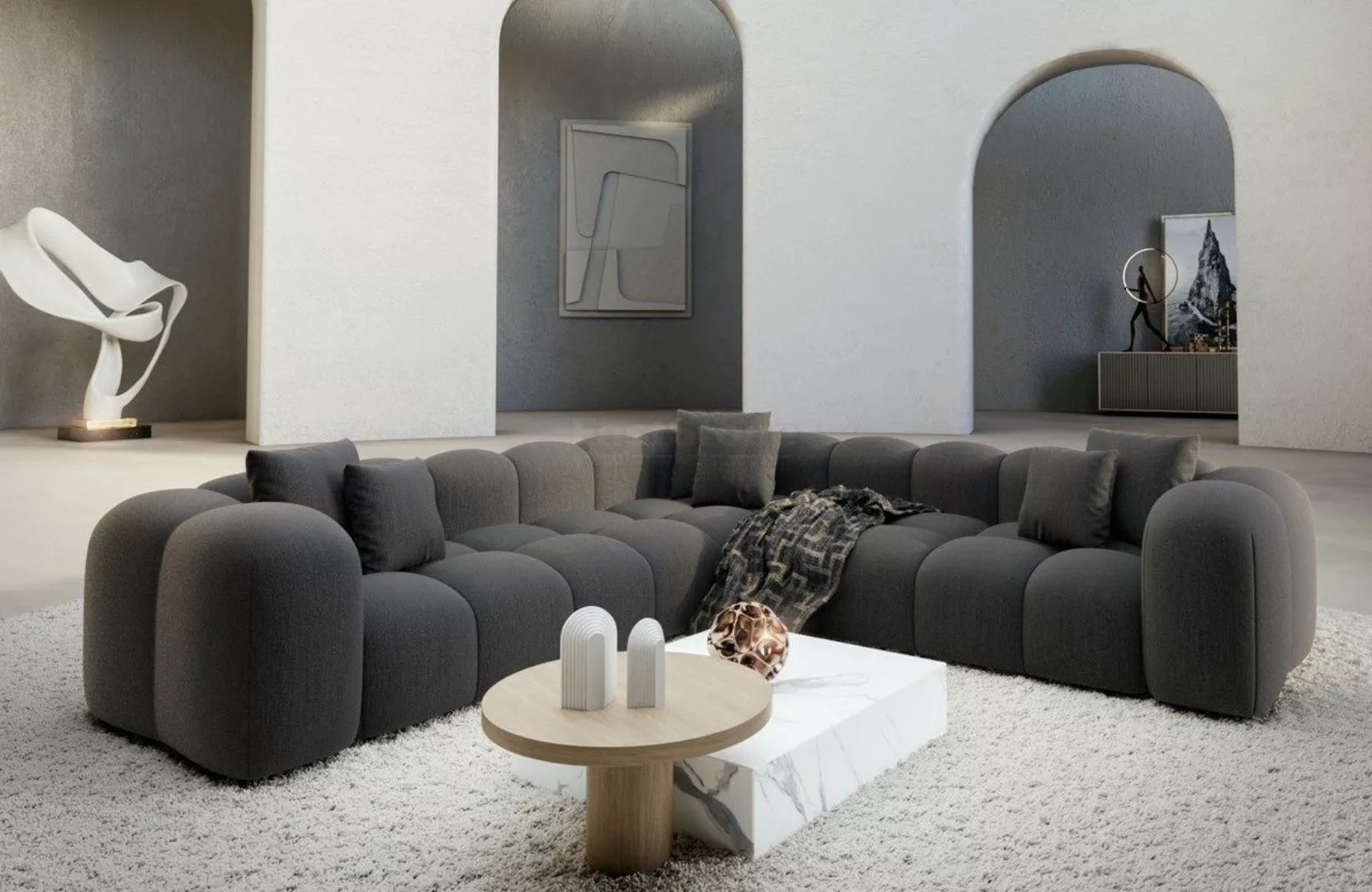 Sofa Dreams Ecksofa Modern Stoff Strukturtstoff Couch Sofa Formentera L For günstig online kaufen