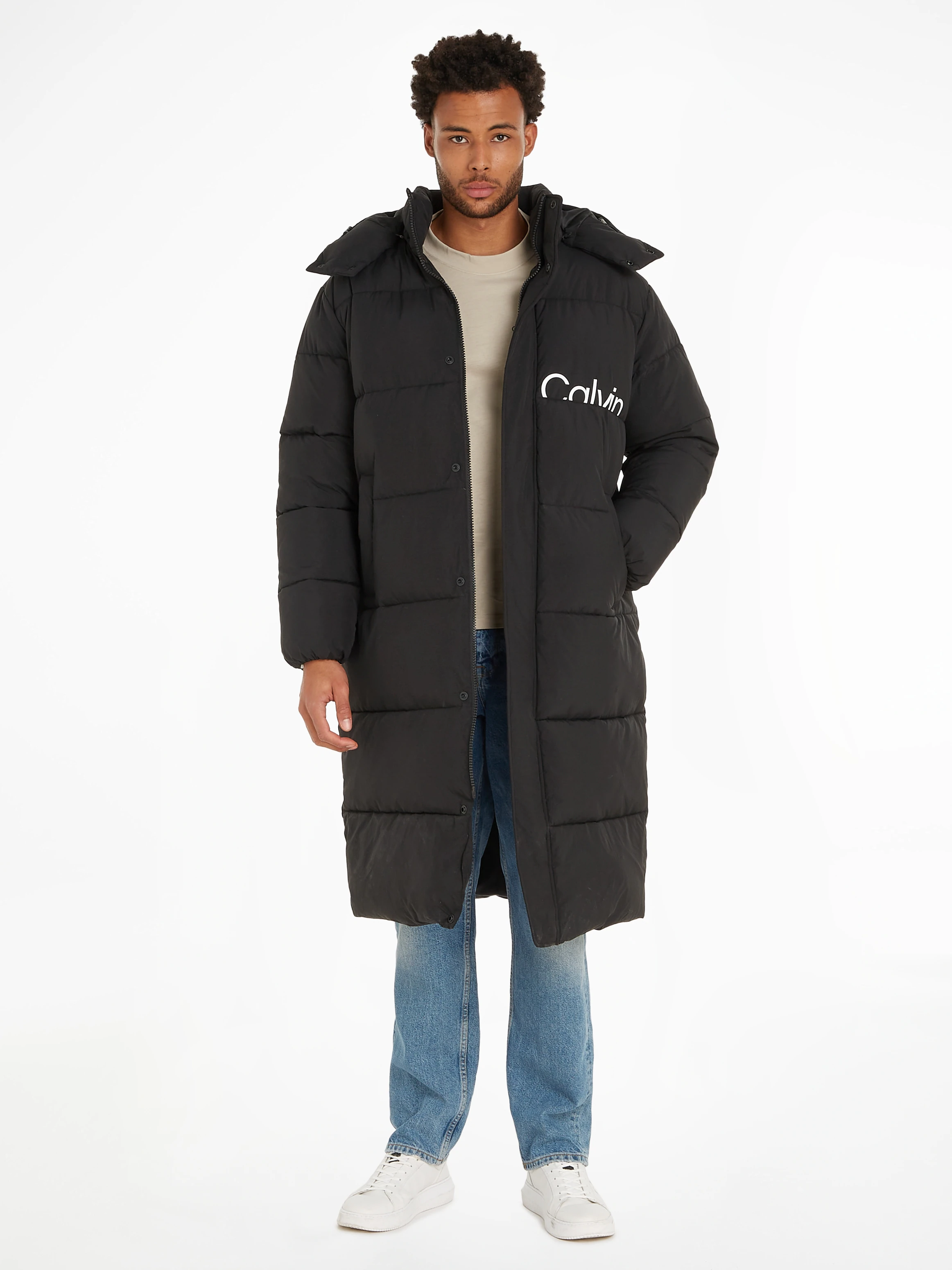 Calvin Klein Jeans Steppjacke "ESSENTIALS NON DOWN LONG PARKA", mit Kapuze günstig online kaufen