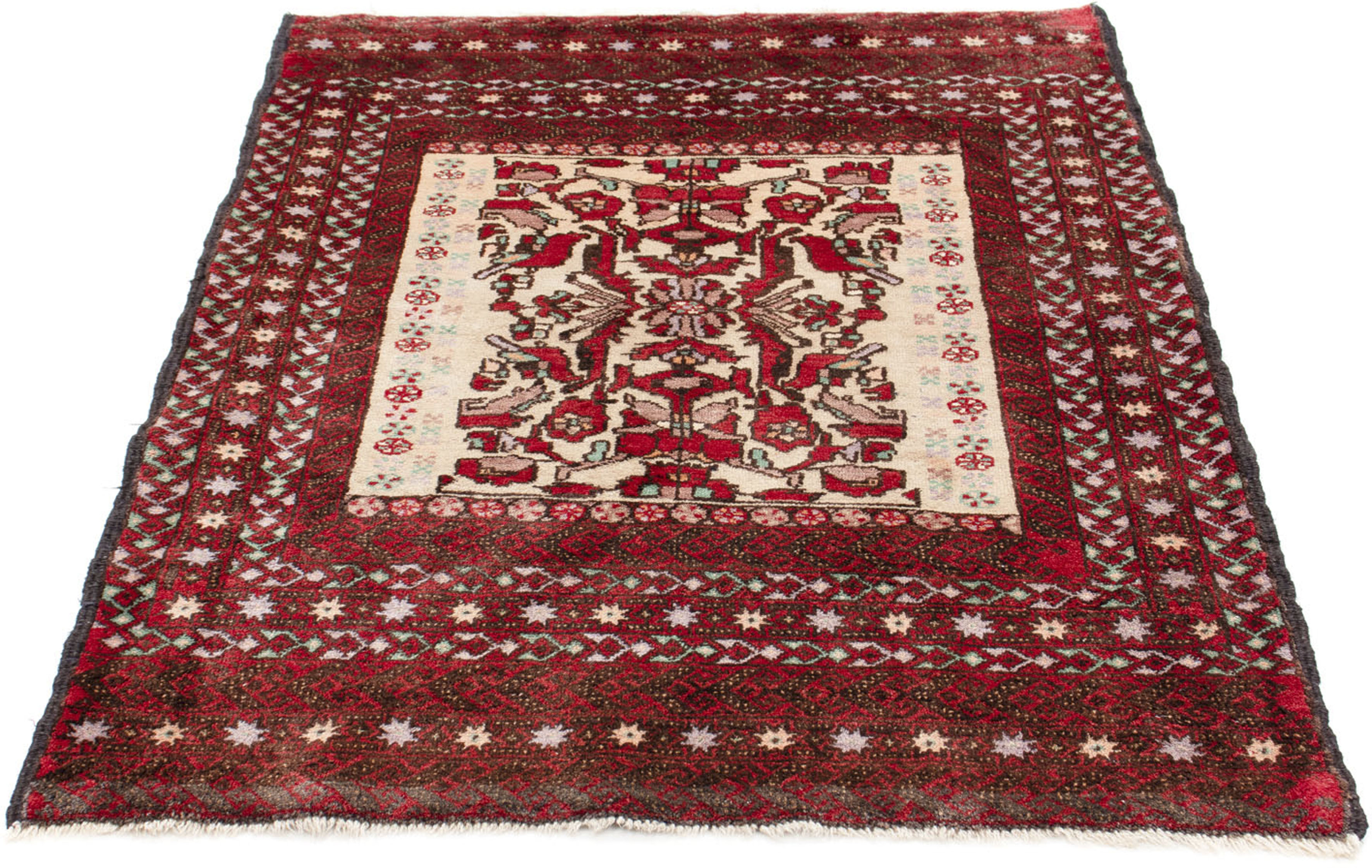 morgenland Orientteppich »Belutsch - 147 x 99 cm - rot«, rechteckig, Wohnzi günstig online kaufen