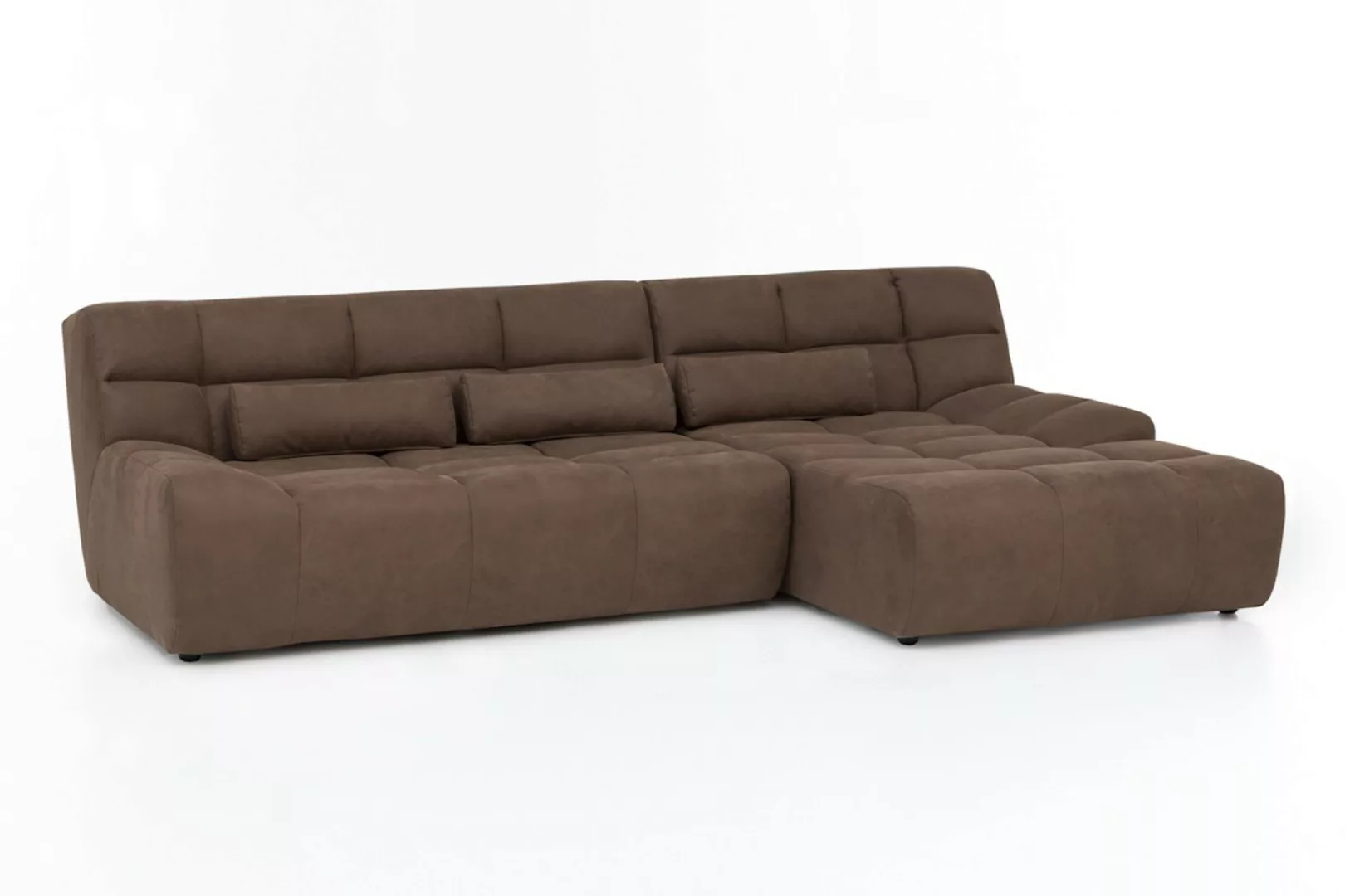 KAWOLA Ecksofa SETO Big Sofa Microfaser braun günstig online kaufen