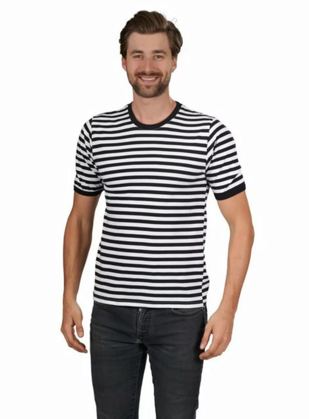 Metamorph T-Shirt Hochwertiger Ringelpulli Kurzarm schwarz-weiß Alltagstaug günstig online kaufen