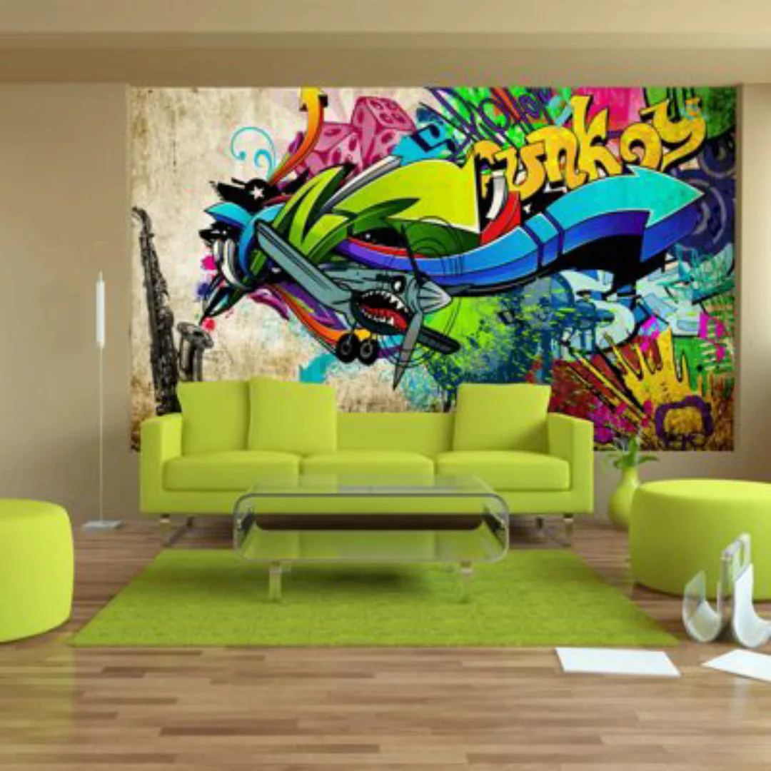 artgeist Fototapete Funky - graffiti beige Gr. 100 x 70 günstig online kaufen