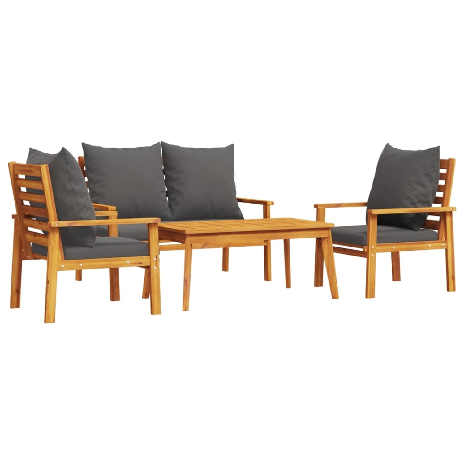 vidaXL 4-Tlg Garten-Lounge-Set mit Kissen Massivholz Akazie 3211796 günstig online kaufen
