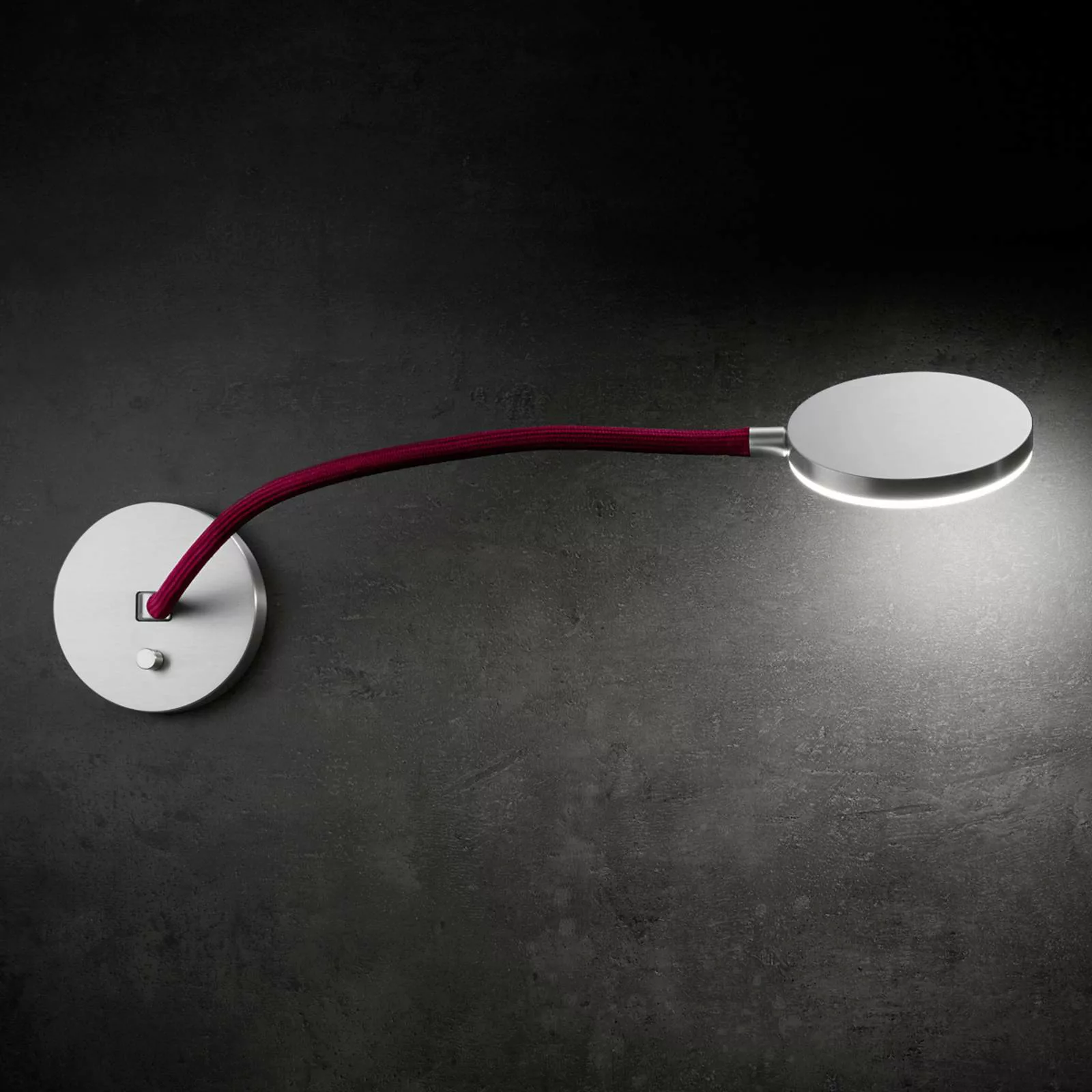 Holtkötter Flex W - LED-Wandleuchte mit rotem Arm günstig online kaufen