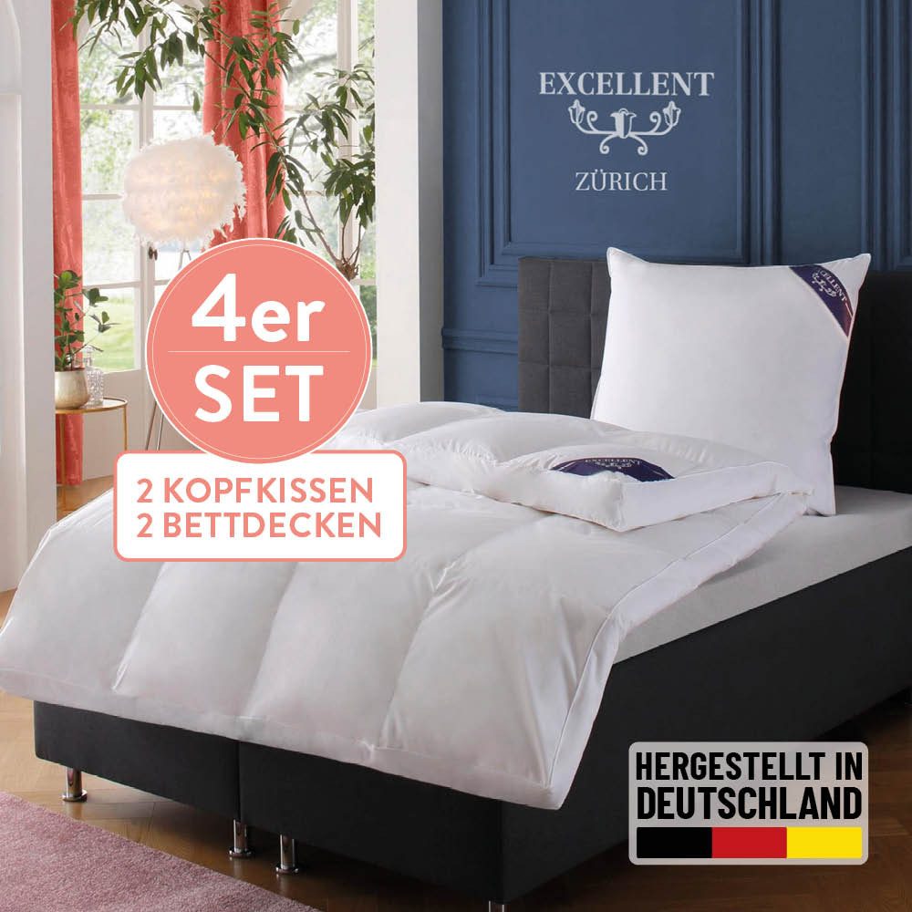 Excellent Daunenbettdecke + Federkissen Bettdecken-Set Zürich, günstig online kaufen