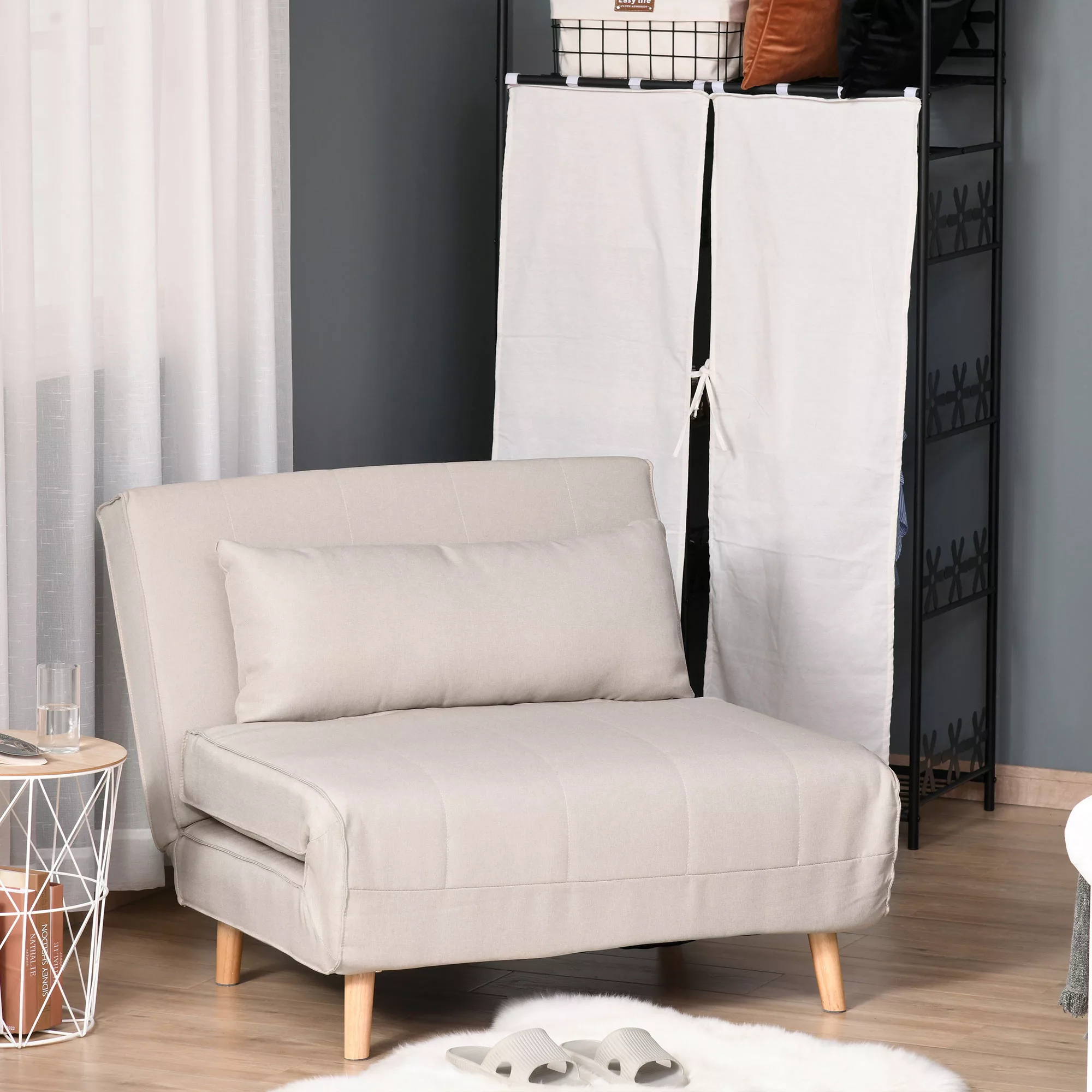 HOMCOM Schlafsofa  Einzelsofa Sofabett, Klappsofa mit verstellbarer Rückenl günstig online kaufen