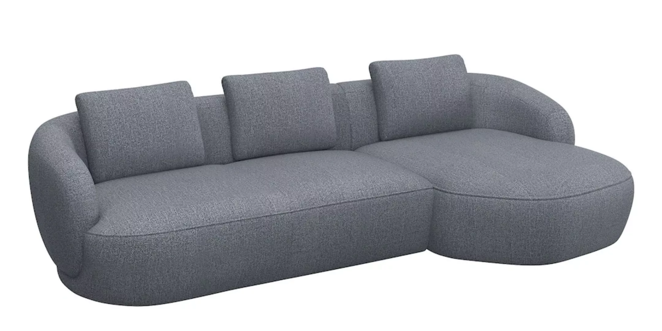 FLEXLUX Wohnlandschaft "Torino, rund, L-Form, Sofa-Ecke mit Recamiere, Long günstig online kaufen