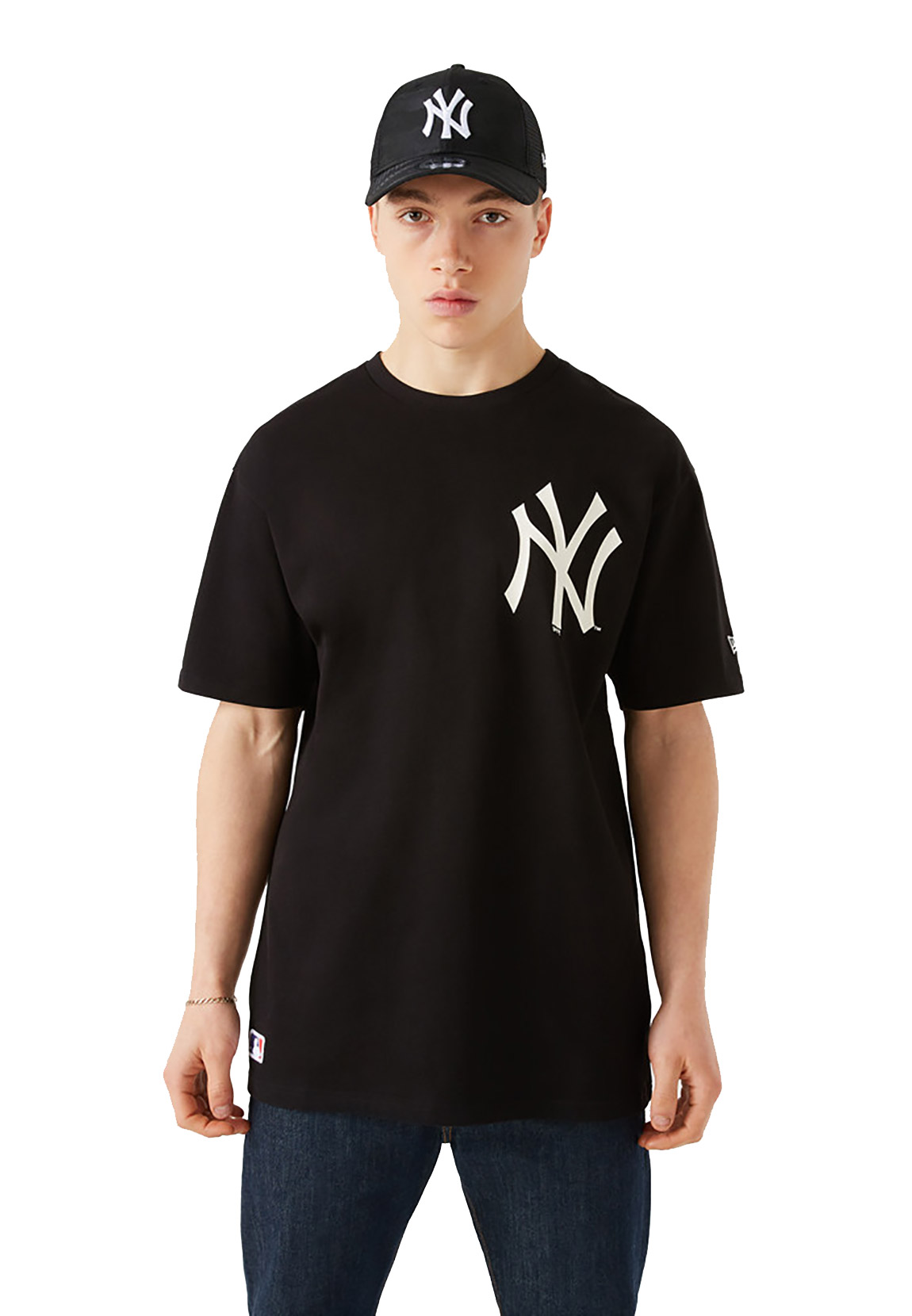 New Era Herren T-Shirt MLB Big Logo Oversized Tee NY YANKEES Schwarz günstig online kaufen