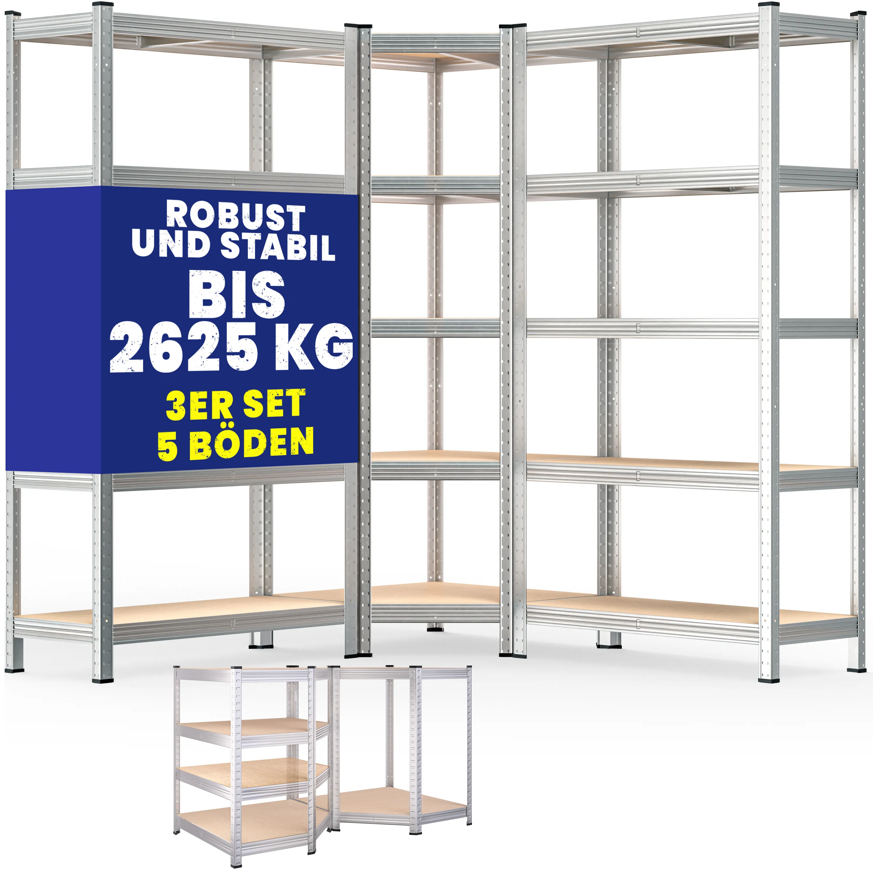 monzana Schwerlastregal, 3er Set Eckregal 2625 günstig online kaufen