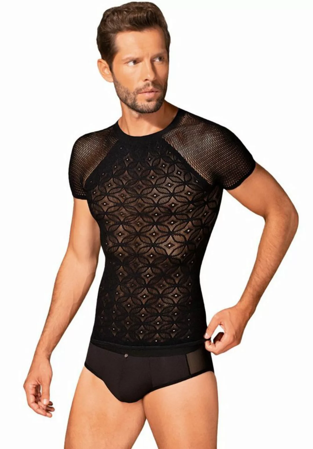 Obsessive T-Shirt Transparentes T-Shirt für Männer - schwarz (1-tlg) transp günstig online kaufen