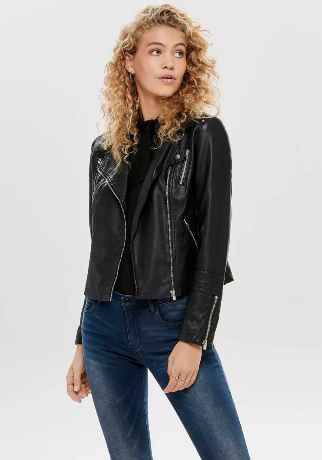 ONLY Lederimitatjacke "ONLGEMMA FAUX LEATHER BIKER OTW NOOS", im Biker Styl günstig online kaufen