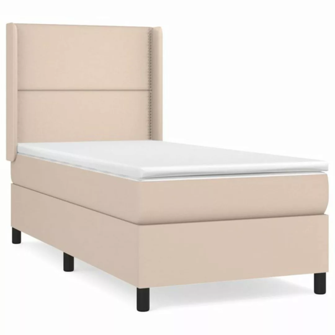 vidaXL Boxspringbett Bett Boxspringbett Kunstleder komplett mit Matratze & günstig online kaufen