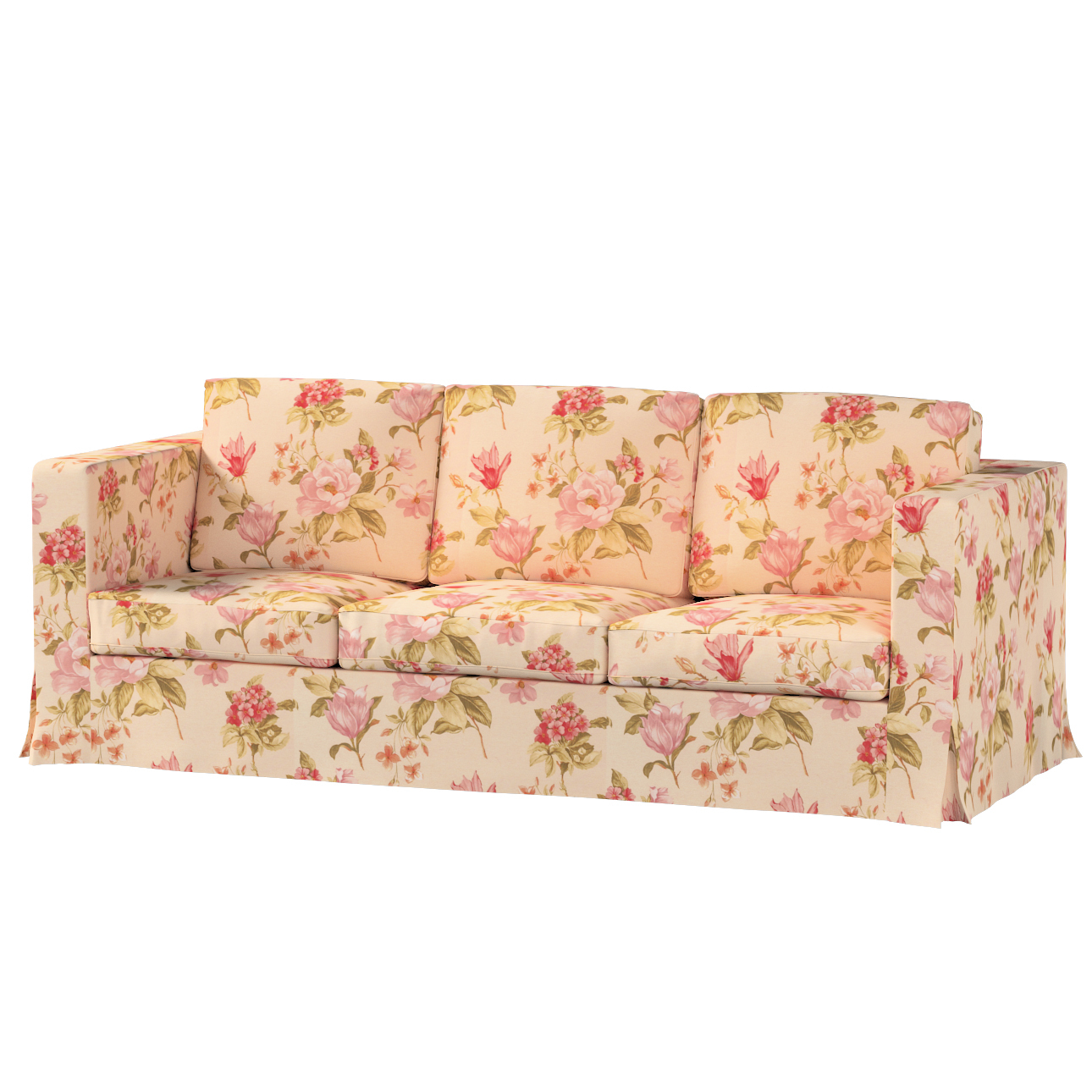 Bezug für Karlanda 3-Sitzer Sofa nicht ausklappbar, lang, creme-rosa, Bezug günstig online kaufen