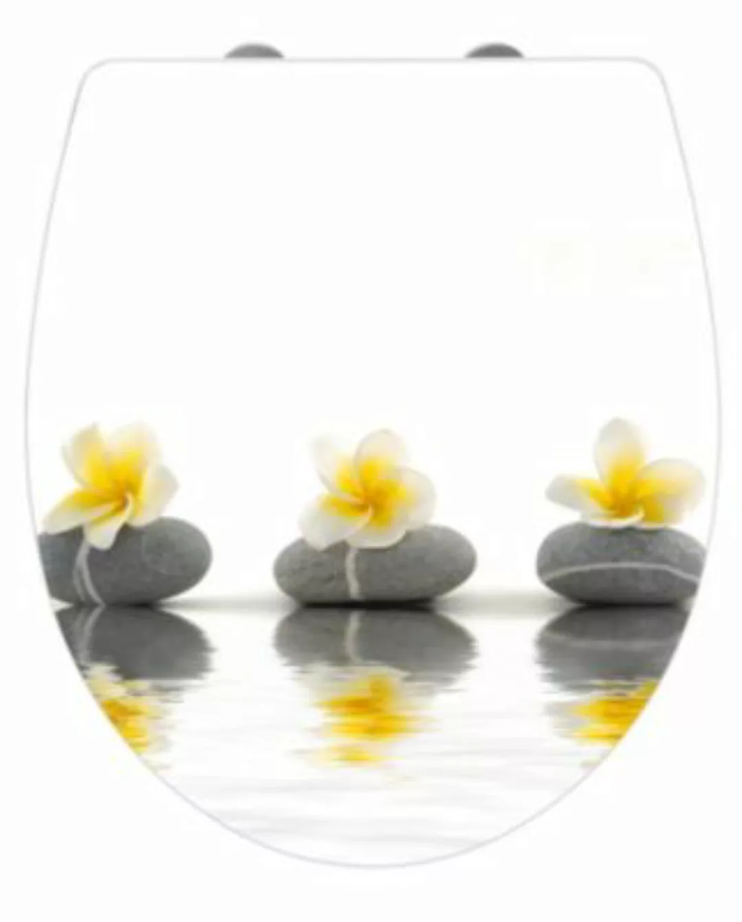 WENKO Premium WC-Sitz Hochglanz Acryl Stones with Flower, aus antibakteriel günstig online kaufen