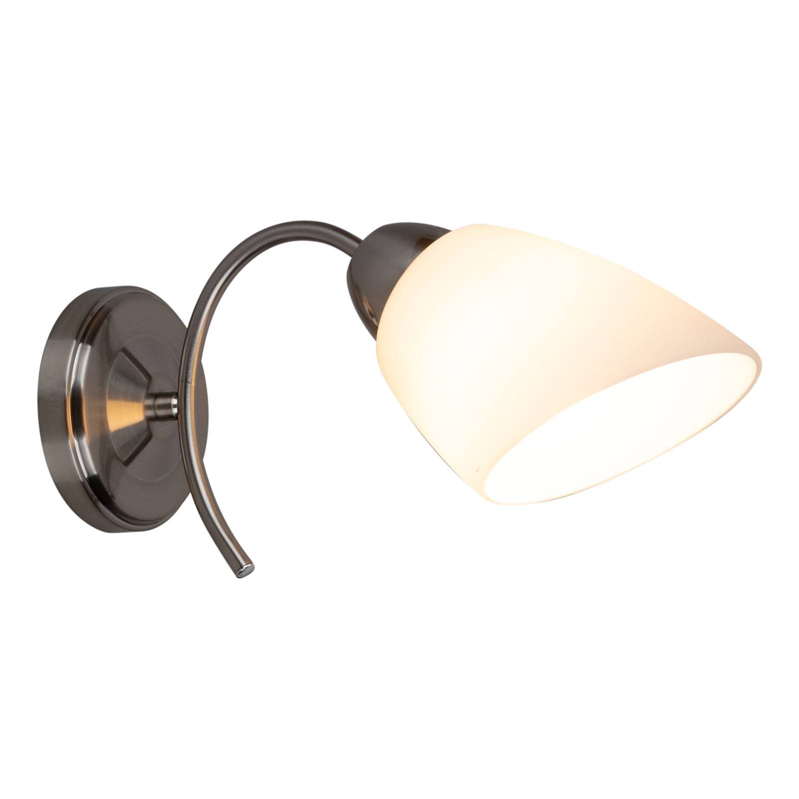 Wandlampe Varietta mit Glasschirm, nickel günstig online kaufen