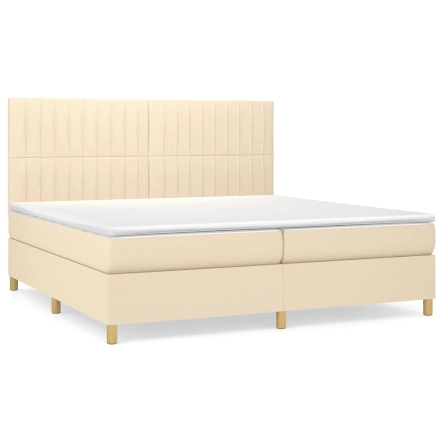 vidaXL Boxspringbett Boxspringbett mit Matratze Creme 200x200 cm Stoff Bett günstig online kaufen