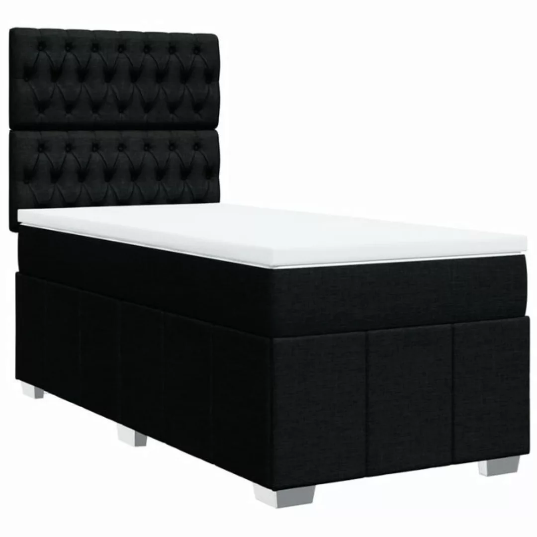 vidaXL Boxspringbett, Boxspringbett mit Matratze Schwarz 90x190 cm Stoff günstig online kaufen