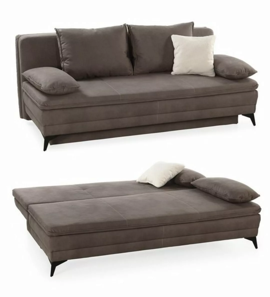 luma-home Schlafsofa 15158, Dauerschläfer mit Bettkasten 202 cm breit, Well günstig online kaufen