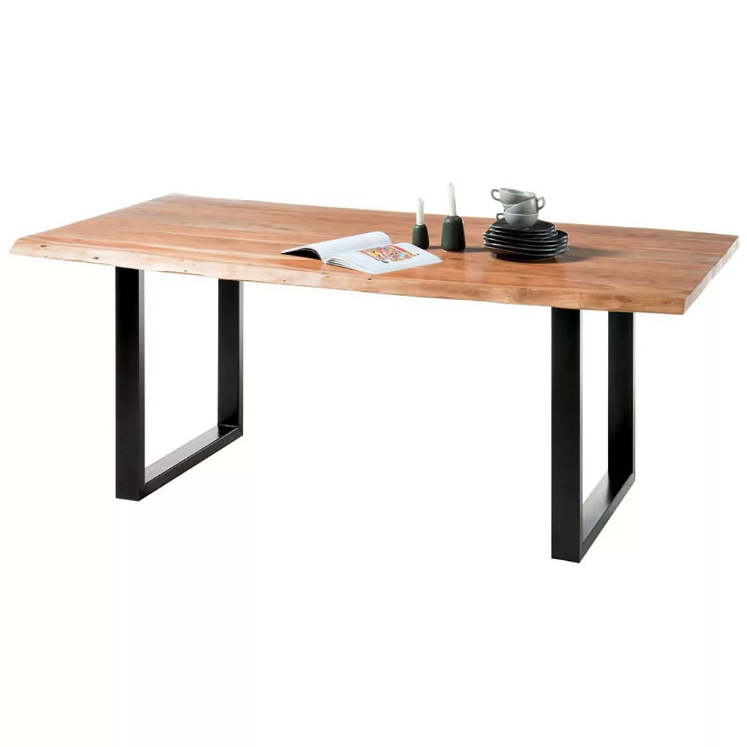 Massivholztisch AMSTERDAM-119, Industrial Design, Tischplatte aus Akazie ma günstig online kaufen