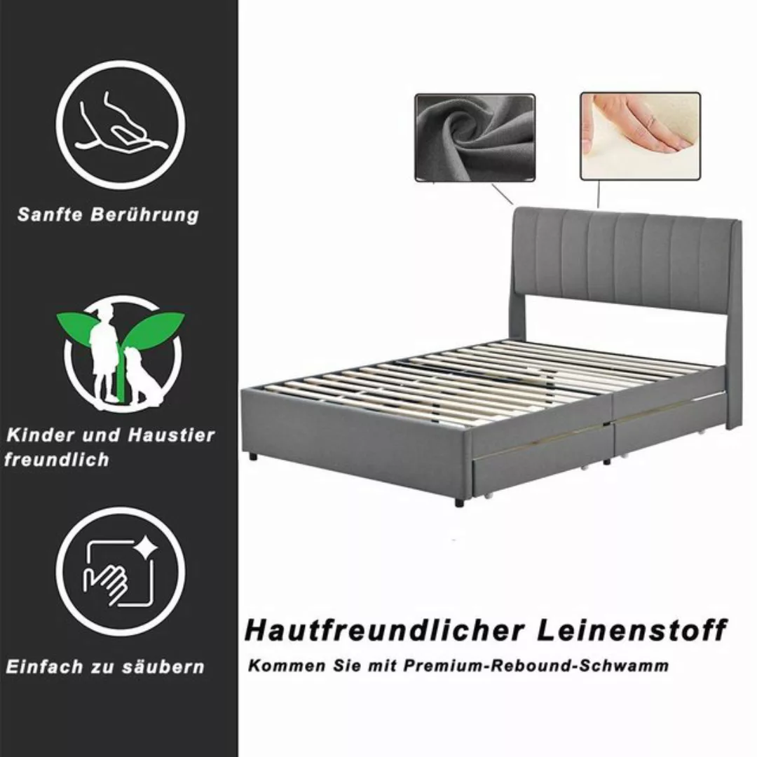 REDOM Bett Polsterbett, Doppelbett Jugendbett, Gästebett (mit Schubladen, L günstig online kaufen