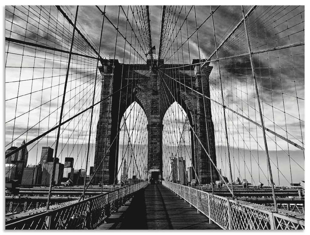 Artland Wandbild "Brooklyn Bridge - schwarz/weiss", Brücken, (1 St.), als A günstig online kaufen
