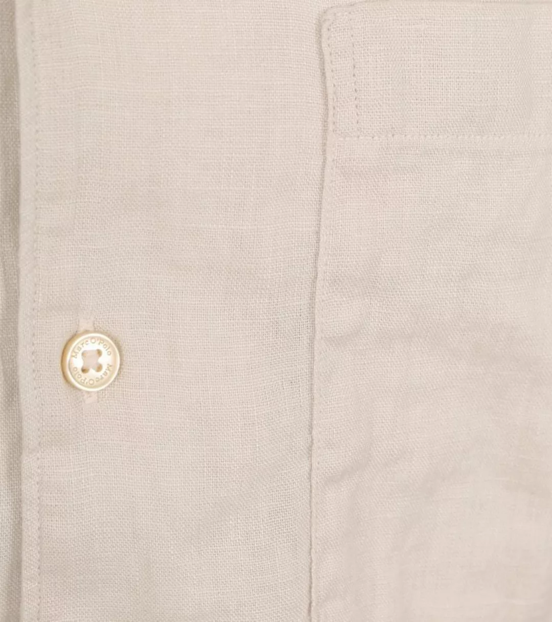 Marc O'Polo Hemd Short Sleeves Leinen Ecru - Größe XL günstig online kaufen