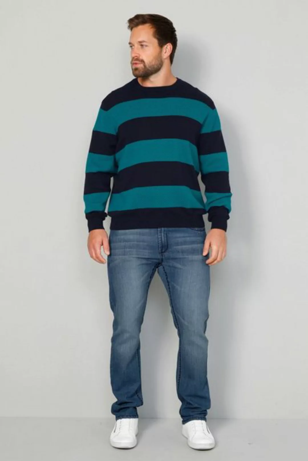 John F. Gee Rundhalspullover Pullover aus reiner Baumwolle günstig online kaufen