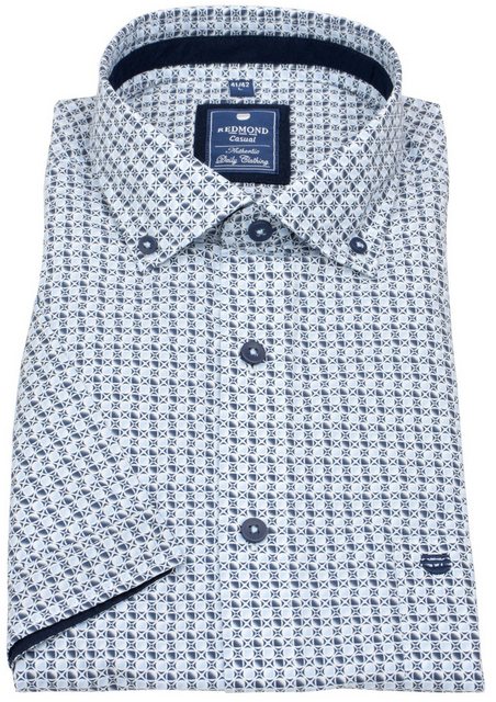 Redmond Kurzarmhemd Button-Down-Kragen Kontrastknöpfe günstig online kaufen