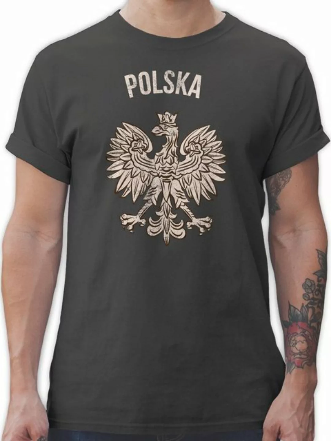 Shirtracer T-Shirt Polska Polnisches Adlerwappen Polen 2024 Fussball EM Fan günstig online kaufen